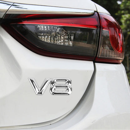 V8 Connect Shape Car Metal Body Decorative Sticker, Size : S, V8 Connect Shape, Size : S (Black), V8 Connect Shape, Size : S (Silver)