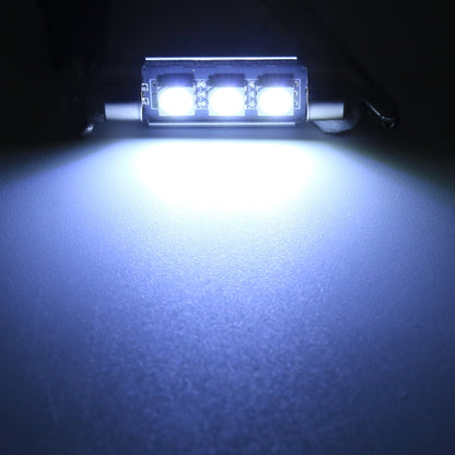 10 قطع 39 مم DC12V / 1.7 واط / 7000 كلفن / 70 لومن 3 مصابيح LED SMD-5050 مصباح قراءة للسيارة، 39 مم، 3 مصابيح LED SMD-5050