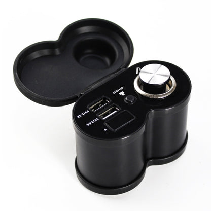 Portable Motorcycle Aluminum Alloy Dual USB Charger Cigarette Lighter