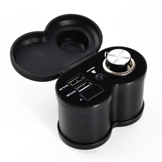Portable Motorcycle Aluminum Alloy Dual USB Charger Cigarette Lighter