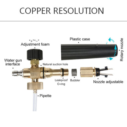 High Pressure Car Wash Foam Gun Soap Foamer Generator Water Sprayer Gun, Outer Wire: 18 x 1.5, Outer Wire: 18 x 1.5