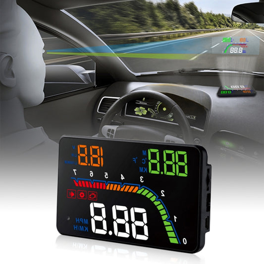 نظام أمان شاشة عرض أمامية مثبتة على السيارة T100 OBD2 مقاس 4 بوصات، يدعم سرعة السيارة / عرض سرعة دوران المحرك / استهلاك الوقود الفوري / اكتشاف رمز الخطأ والقضاء عليه، T100