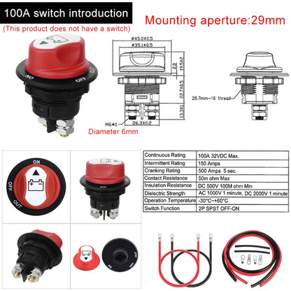 كابل توصيل مفتاح البطارية 8 AWG للسيارة / الدراجة النارية / سفينة النقل البحري، 8 AWG