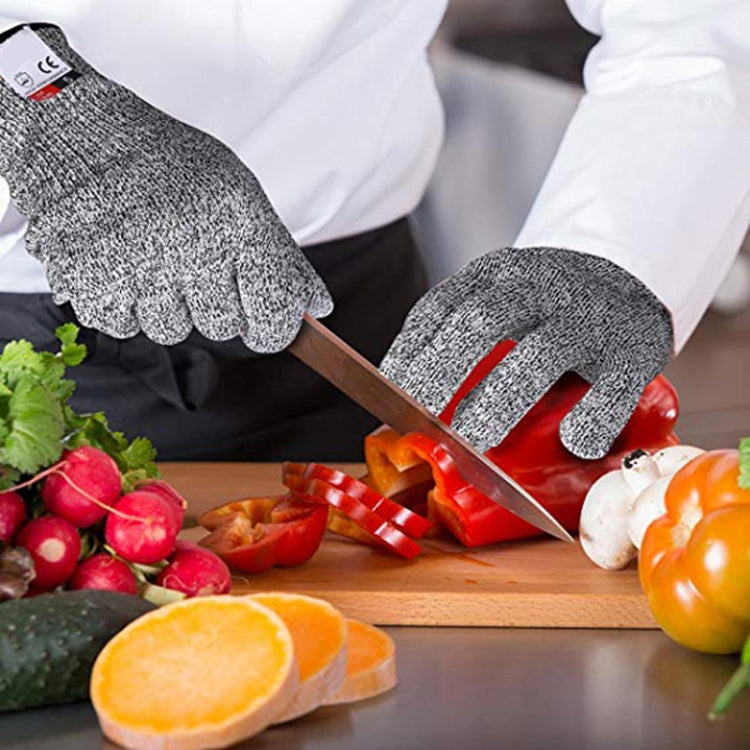 A Pair Cut-resistant Gardening Gloves HPPE Food-grade 5-Level Anti-cutting Anti-wear Safety Working Gloves, Size: S, Length: 20cm