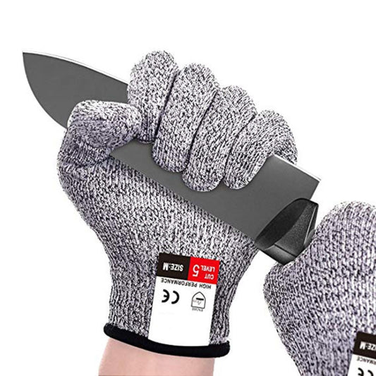 A Pair Cut-resistant Gardening Gloves HPPE Food-grade 5-Level Anti-cutting Anti-wear Safety Working Gloves, Size: XL, Length: 26cm