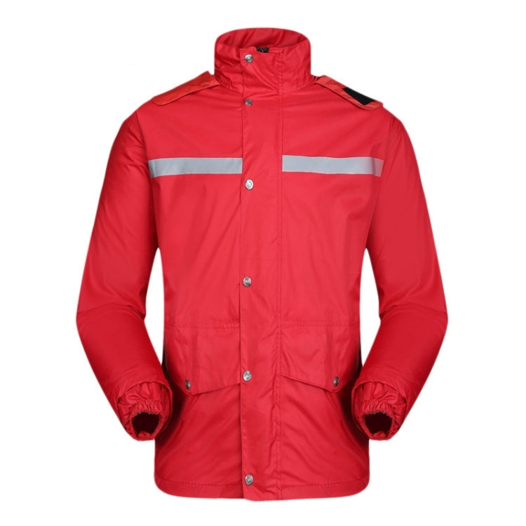 Durable Reflective Motorcycle Split Raincoat Pants Riding Bicycle Electric Bike Windproof Waterproof Rain Wear for Adult, Size: L(Red), Size: L