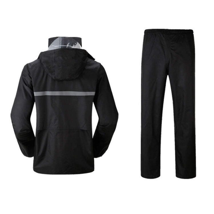 Durable Reflective Motorcycle Split Raincoat Pants Riding Bicycle Electric Bike Windproof Waterproof Rain Wear for Adult, Size: M(Black), Size: M