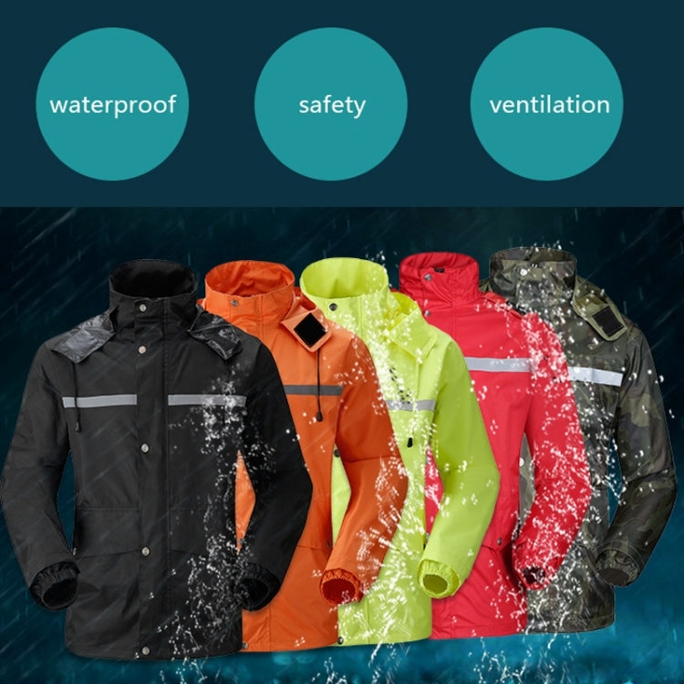 Durable Reflective Motorcycle Split Raincoat Pants Riding Bicycle Electric Bike Windproof Waterproof Rain Wear for Adult, Size: M(Black), Size: M