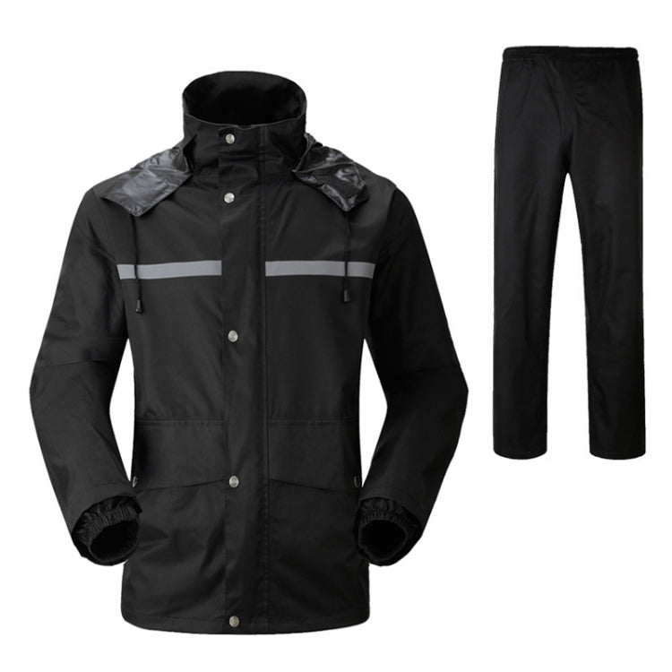Durable Reflective Motorcycle Split Raincoat Pants Riding Bicycle Electric Bike Windproof Waterproof Rain Wear for Adult, Size: L(Black), Size: L