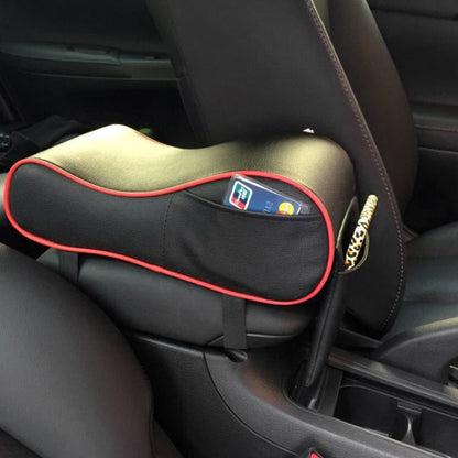 Universal Car PU Leather and Memory Foam Wrapped Armrest Box Car Armrest Box Mat with Phone Holder Storage Bag & Card Slot, with Card Slot (Black), with Card Slot (Black Red), with Card Slot (Beige), with Card Slot (Brown)