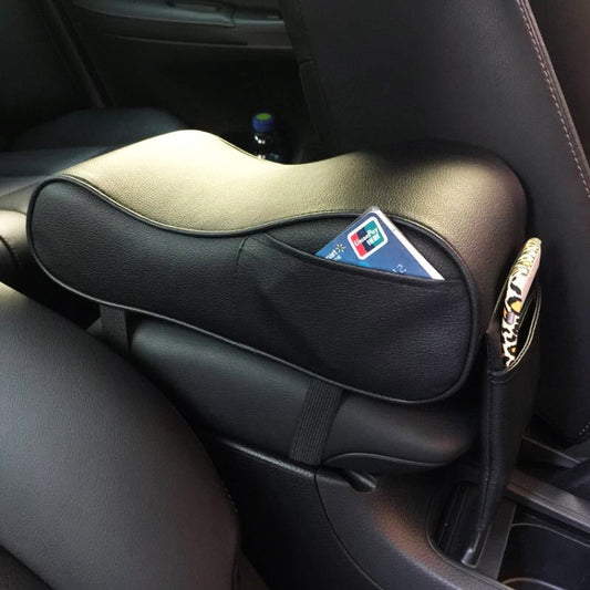 Universal Car PU Leather and Memory Foam Wrapped Armrest Box Car Armrest Box Mat with Phone Holder Storage Bag & Card Slot, with Card Slot (Black), with Card Slot (Black Red), with Card Slot (Beige), with Card Slot (Brown)