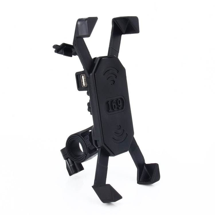 Motorcycle Bike Handlebar 5V 2.4A USB Charger Adjustable Angle Holder for 3.5-6 inch Phone, GPS, Adjustable Angle Holder