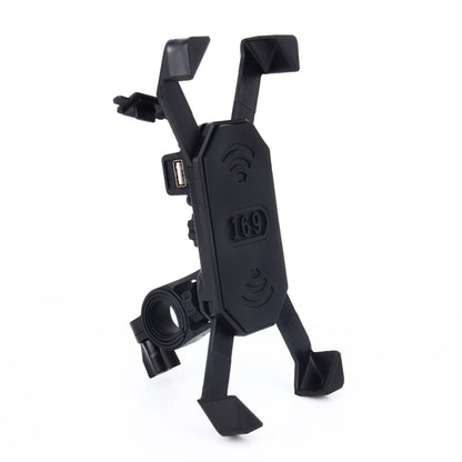Motorcycle Bike Handlebar 5V 2.4A USB Charger Adjustable Angle Holder for 3.5-6 inch Phone, GPS, Adjustable Angle Holder
