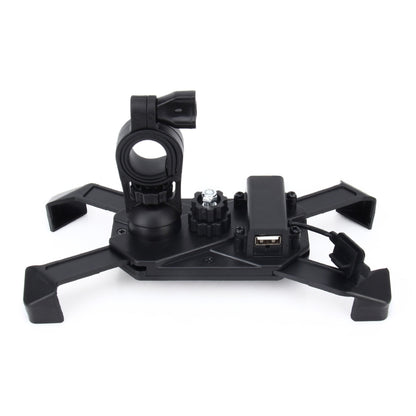Motorcycle Bike Handlebar 5V 2.4A USB Charger Adjustable Angle Holder for 3.5-6 inch Phone, GPS, Adjustable Angle Holder