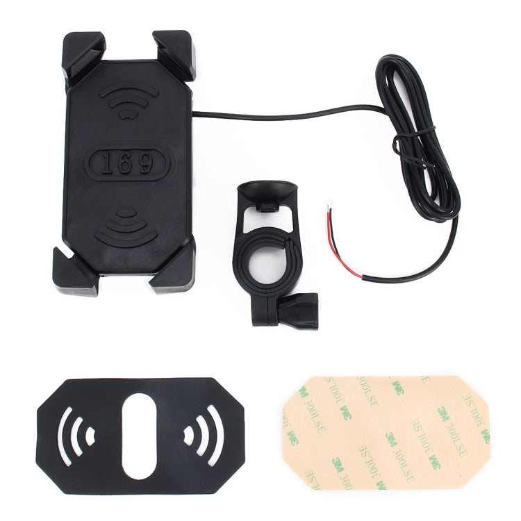 Motorcycle Bike Handlebar 5V 2.4A USB Charger Adjustable Angle Holder for 3.5-6 inch Phone, GPS, Adjustable Angle Holder
