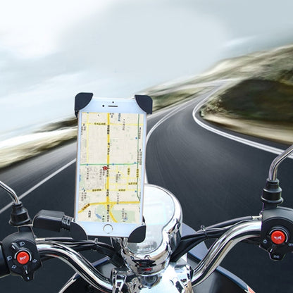 Motorcycle Bike Handlebar 5V 2.4A USB Charger Adjustable Angle Holder for 3.5-6 inch Phone, GPS, Adjustable Angle Holder