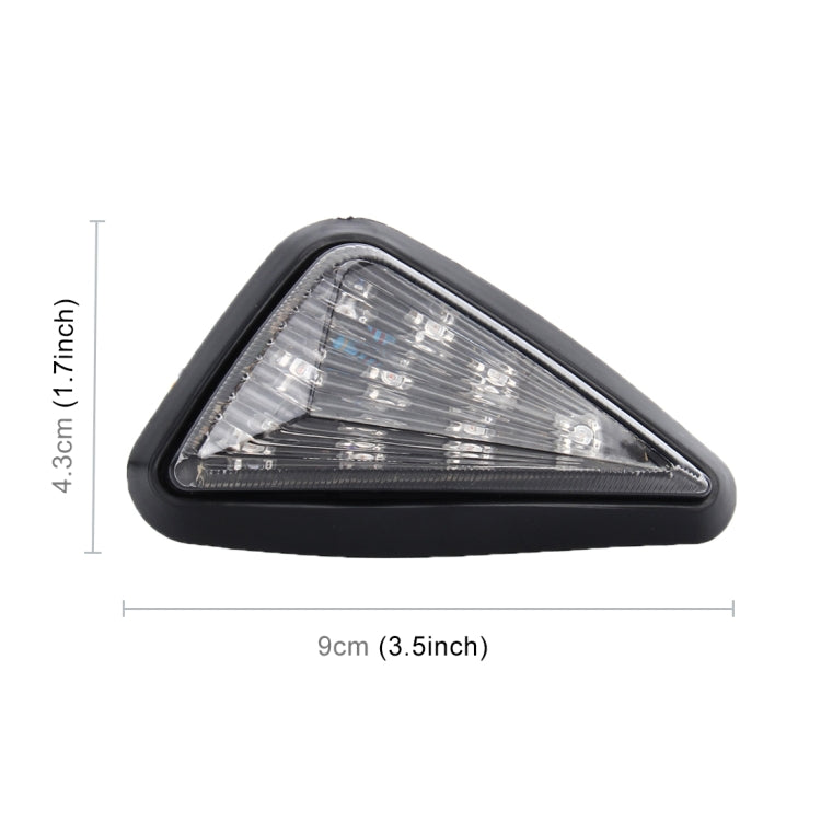 2 PCS Triangle Shape DC 12V Motorcycle 9-LED Yellow Light Turn Signal Indicator Blinker Light, Triangle Shape
