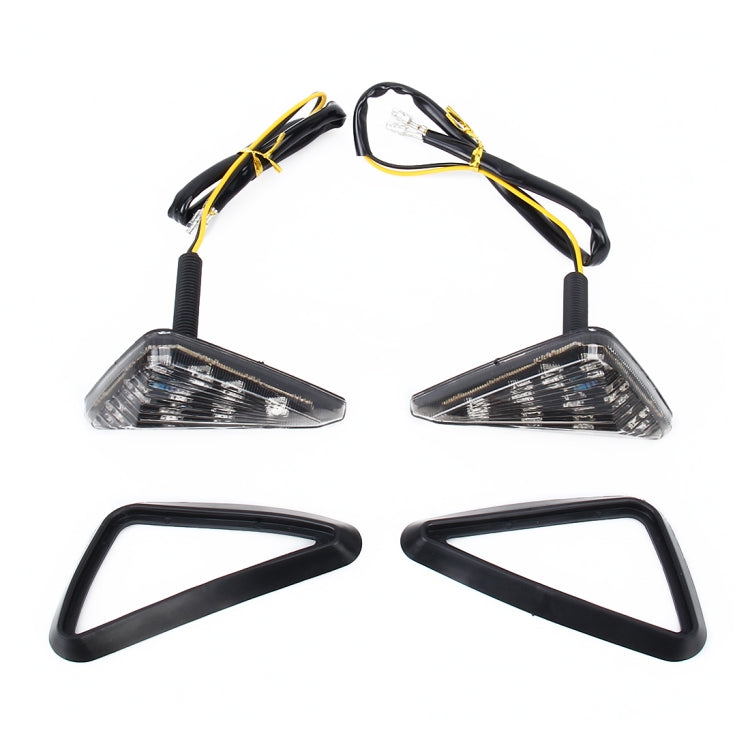 2 PCS Triangle Shape DC 12V Motorcycle 9-LED Yellow Light Turn Signal Indicator Blinker Light, Triangle Shape