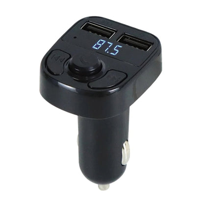 X8 Car MP3 Wireless Stereo Music Player Full Frequent FM Transmitter Wireless Car Charger Adapter with Dual USB Ports Digital Display Support U Disk and TF Card Wireless Headset for Mobile Phone, X8  3 in 1