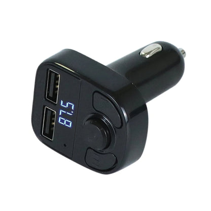 X8 Car MP3 Wireless Stereo Music Player Full Frequent FM Transmitter Wireless Car Charger Adapter with Dual USB Ports Digital Display Support U Disk and TF Card Wireless Headset for Mobile Phone, X8  3 in 1