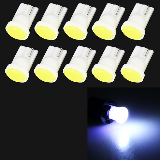 10 PCS T10/W5W/194/501/168 0.4W 20LM 6500K COB Bulbs Car Reading Lamp Clearance Light, DC 12V, Ice Blue Light, White Light