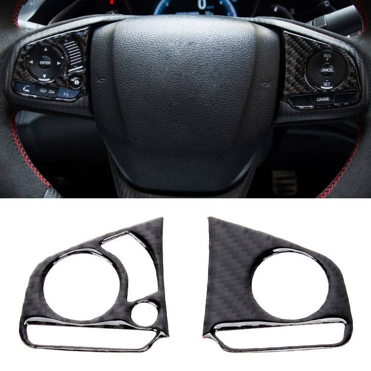 2 in 1 Carbon Fiber Steering Wheel Button Trim Interior DIY Sticker for Honda Civic 10th Gen 2016-2019(Deluxe), Wheel Button Trim