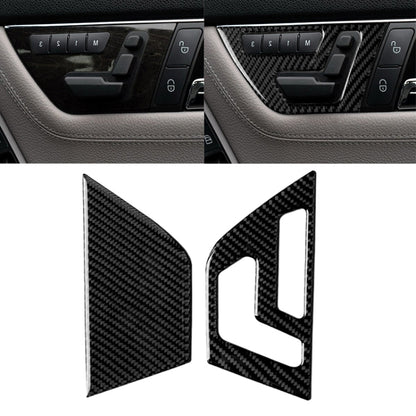 2 PCS Car Carbon Fiber Right Drive Seat Adjustment Panel Decorative Sticker for Mercedes-Benz W204 2007-2013, Right Drive Seat Adjustment