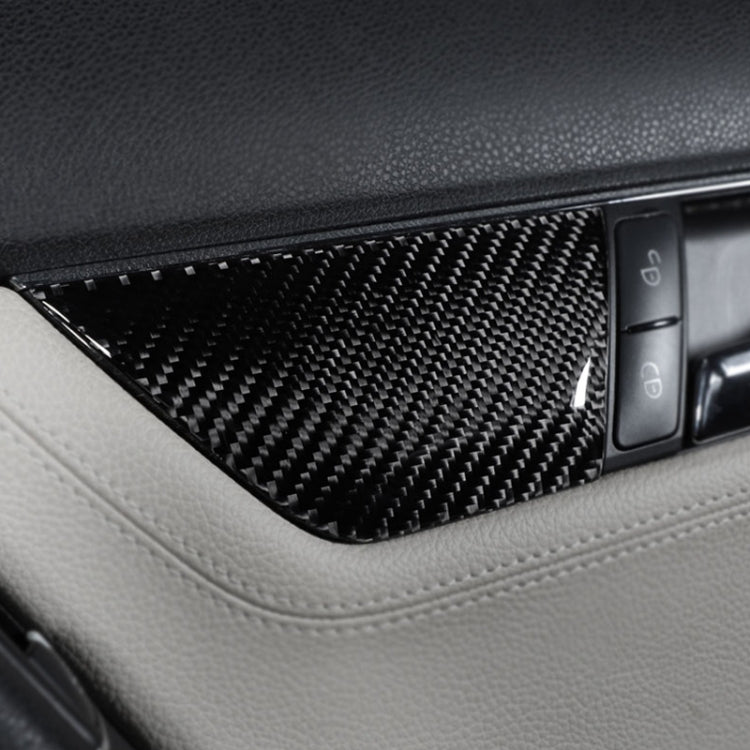 2 PCS Car Carbon Fiber Right Drive Seat Adjustment Panel Decorative Sticker for Mercedes-Benz W204 2007-2013, Right Drive Seat Adjustment