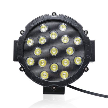 2 PCS 51W 3500LM 6500K White Light  17 LED Waterproof Car Boat Marine Work Lights Spotlight LED Bulbs, 30 Degrees Adjustable, DC 10-30V, 51W, Spot Light+51W