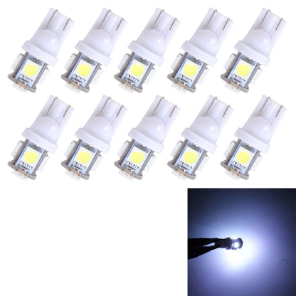 10PCS T10 3W 5500K SMD 5050 5 LED Car Clearance Lights Lamp, DC 12V, 5630-5smd LED