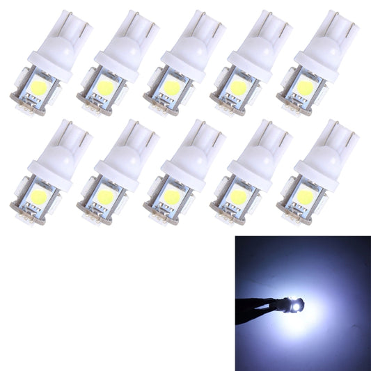 10PCS T10 3W 5500K SMD 5050 5 LED Car Clearance Lights Lamp, DC 12V, 5630-5smd LED
