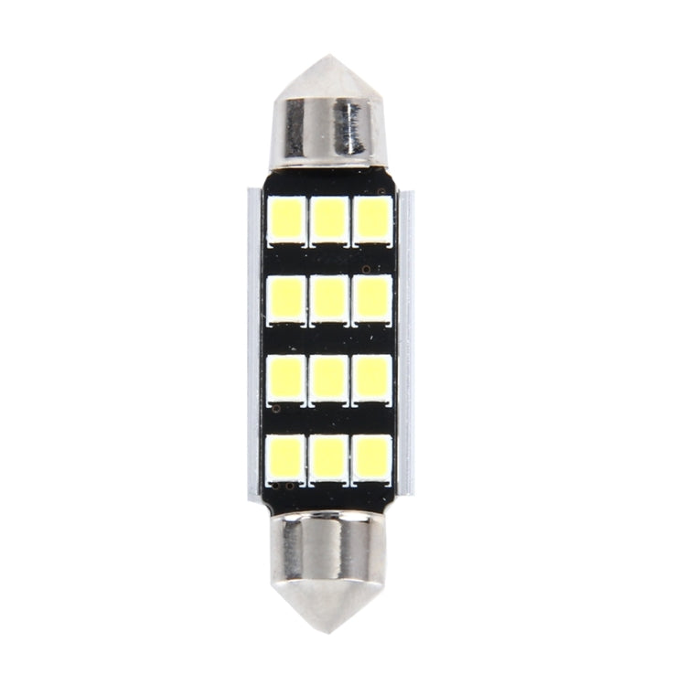 2 PCS 3.5W 250 LM 6000K 41MM 12 SMD-2835 LEDs Bicuspid Port Decoding Car Dome Lamp LED Reading Light, DC 12V, 41MM