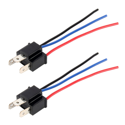 1 Pair H4 Bulb Holder Base Male Socket with Wire, H4