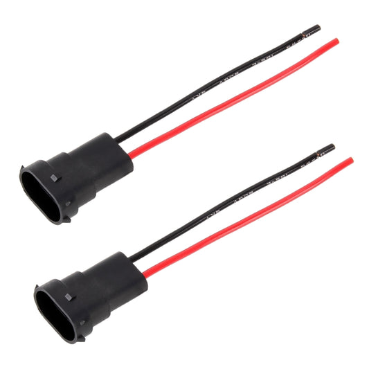 1 Pair H8 / H11 Bulb Holder Base Male Socket with Wire, H8 / H11