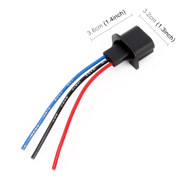 1 Pair H13 Bulb Holder Base Male Socket with Wire, H13