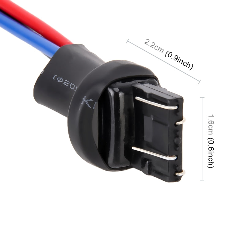 1 Pair T20 / 7443 Bulb Holder Base Male Socket with Wire, T20 / 7443