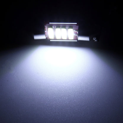 2 PCS 2W 100 LM 6000K 31MM 4 SMD-7020 LEDs Bicuspid Port Decoding Car Dome Lamp LED Reading Light, DC 12V, 31MM