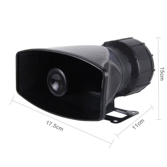 HJS-78005 12 فولت 60 واط 300 ديسيبل بوق هوائي كهربائي للسيارة، مكبر صوت صفارة الإنذار، 5 نغمات صوتية/3 نغمات صوتية، صوت عالٍ للغاية مع ميكروفون، طول الكابل: 60 سم، HJS-78005