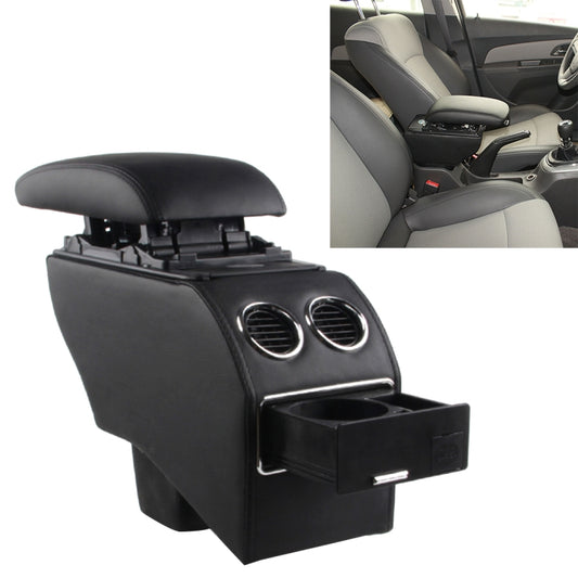 Car ABS Leather Wrapped Armrest Box, Fast Charge USB Holes and Cables for New Fit (Red Line with Air Outlet), Black Line with Air Outlet)(Black), Black Line without Air Outlet)(Black), Red Line with Air Outlet)(Black), without Air Outlet)(Beige)