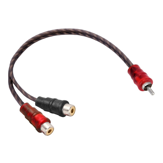 كابل تمديد نحاسي للسيارة AV Audio Video 2 أنثى إلى 1 ذكر، طول الكابل: 26 سم، 2 أنثى إلى 1 ذكر (نحاسي)
