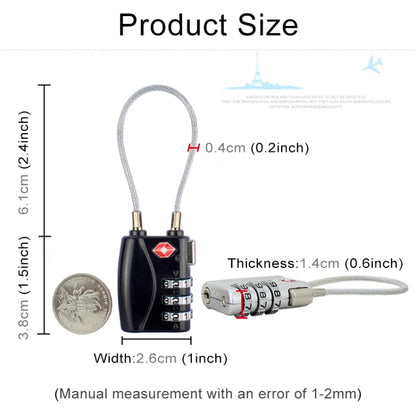 JASIT TSA719 Zinc Alloy 3-Digit Password TSA Lock Travel Luggage Padlock