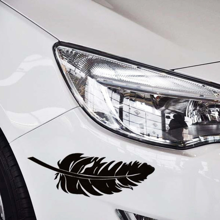 10 PCS Emblem Feather Car Stickers Waterproof Plastic Decal Sticker, Feather