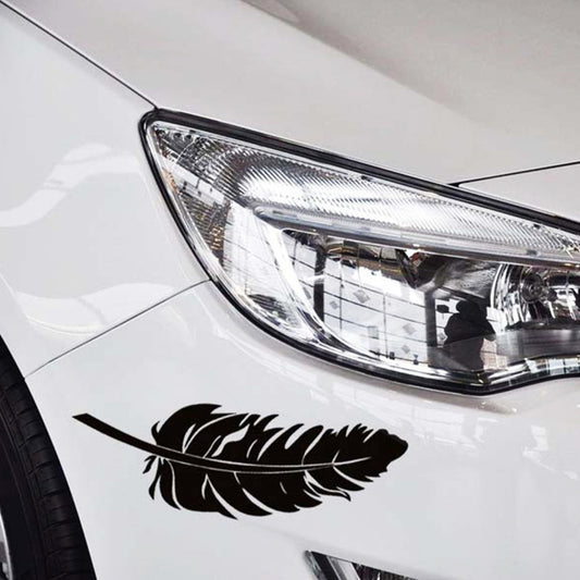 10 PCS Emblem Feather Car Stickers Waterproof Plastic Decal Sticker, Feather