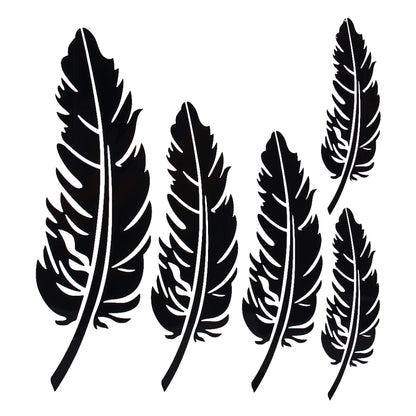 10 PCS Emblem Feather Car Stickers Waterproof Plastic Decal Sticker, Feather