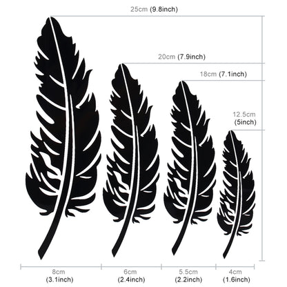 10 PCS Emblem Feather Car Stickers Waterproof Plastic Decal Sticker, Feather