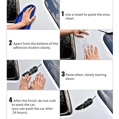 10 PCS Emblem Feather Car Stickers Waterproof Plastic Decal Sticker, Feather