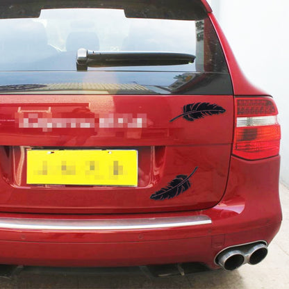 10 PCS Emblem Feather Car Stickers Waterproof Plastic Decal Sticker, Feather