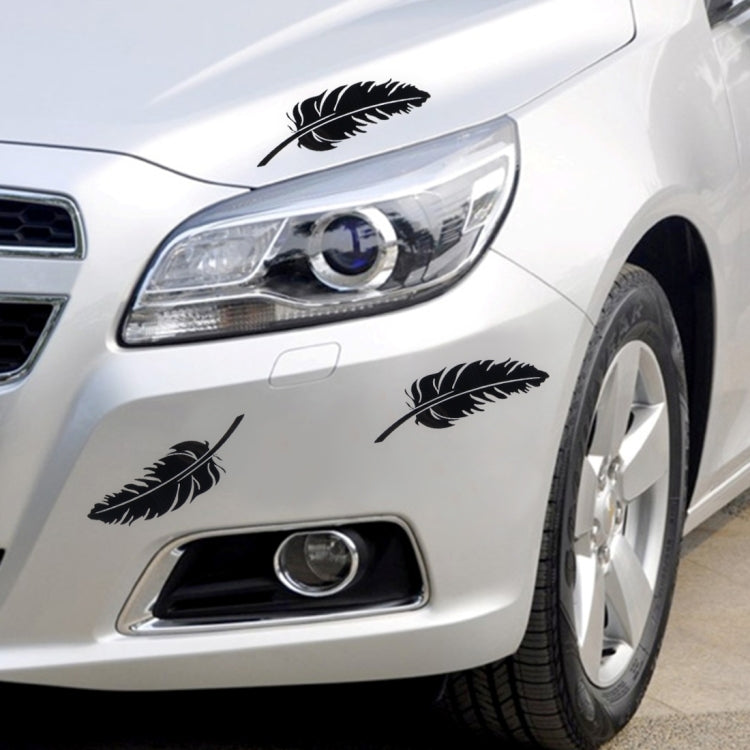 10 PCS Emblem Feather Car Stickers Waterproof Plastic Decal Sticker, Feather