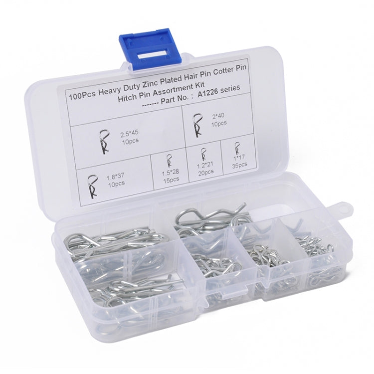 100 PCS Heavy Duty Zinc Plated Cotter R Tractor Clip Pin for Car / Boat / Garages, 100 PCS