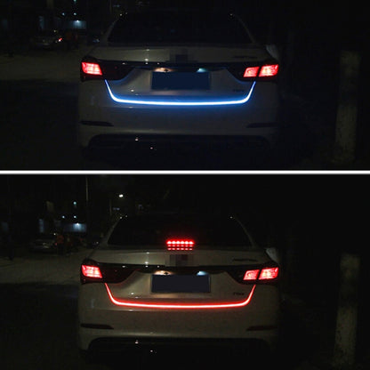 1.2m Car Auto Waterproof Universal Four Color Rear Flowing Light Tail Box Lights with Tail Light Controller, Ice Blue Light Driving Light, White Light Reversing Light, Red Light Brake Light, Yellow Light Turn Signal Light, LED Lamp Strip Tail Decoratio...